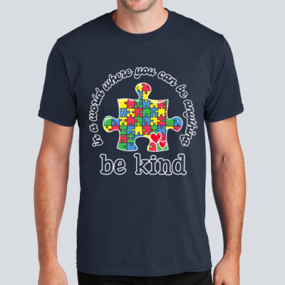 Adult T-Shirt - Autism Awareness - Be Kind Puzzle Piece T-Shirt Thumbnail