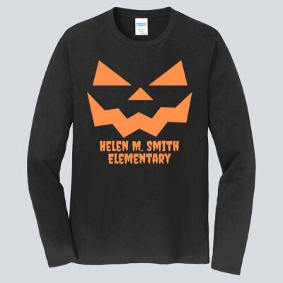 Adult Long Sleeve Shirt - Fall Holidays - Jack O' Lantern - Orange Thumbnail